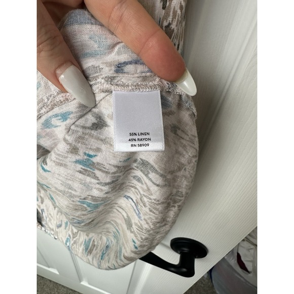 Westbound Woman Abstract Linen Button Up V Neck Blood Women's 2x Plus Sz NWOT - Picture 5 of 5